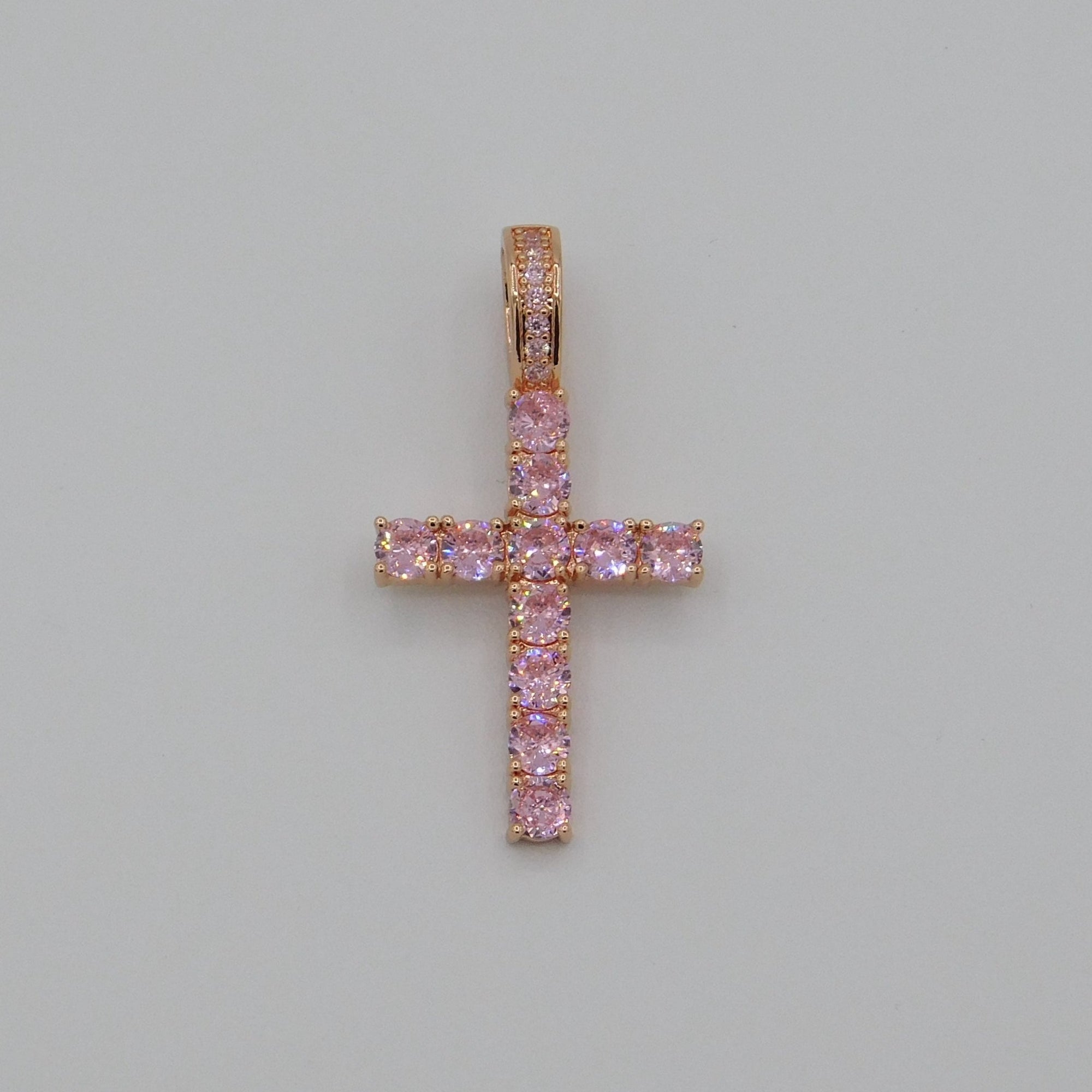 Iced Out Cross (Rose Gold)