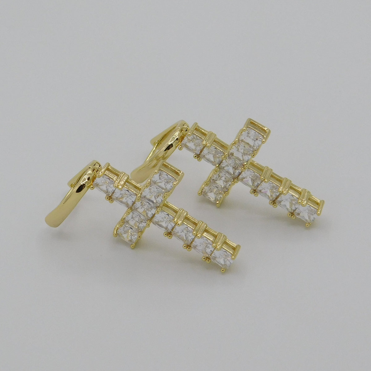 Square Cut Cross Earrings