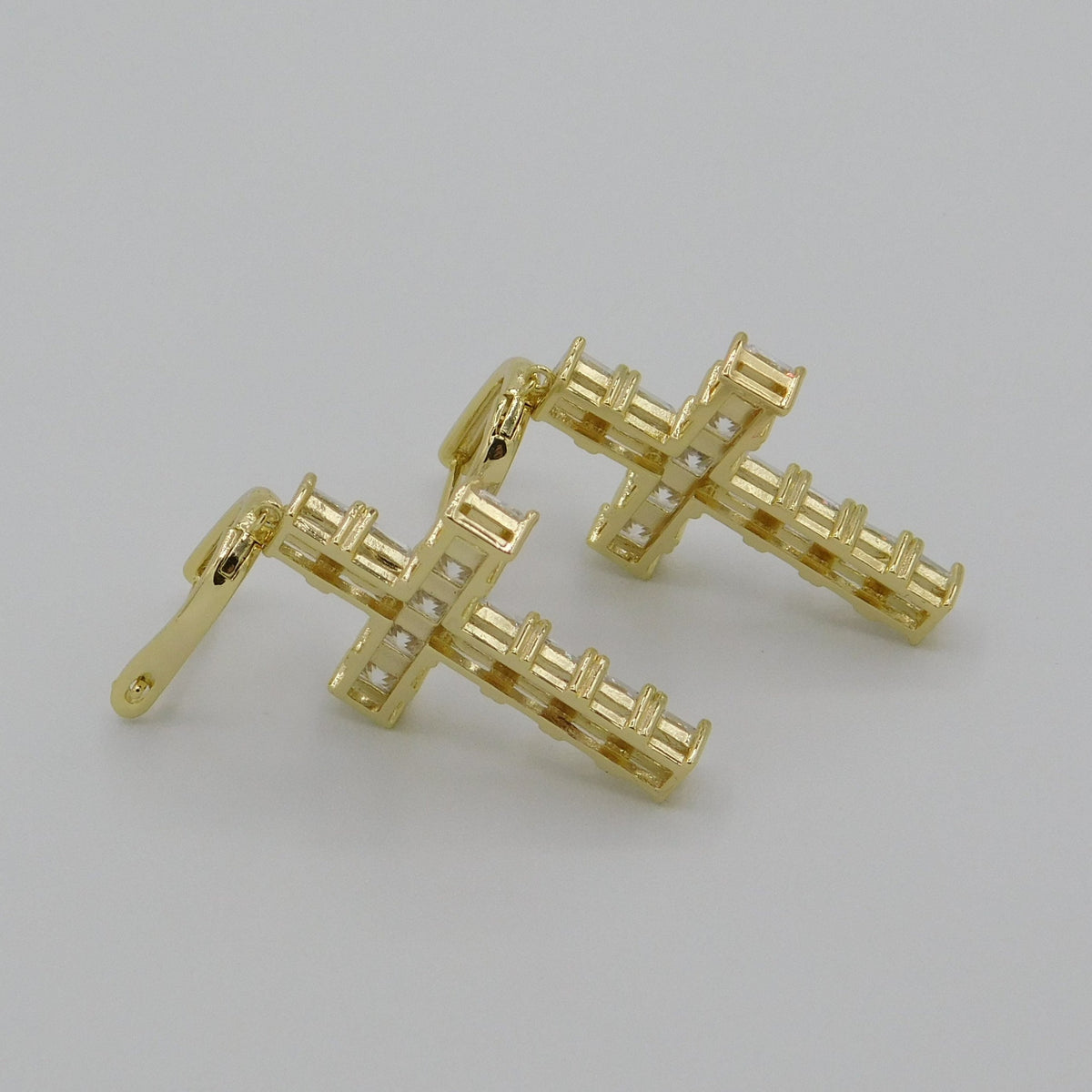 Square Cut Cross Earrings